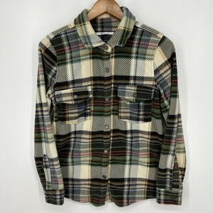O'Neill Fleece Shirt Jacket Women's Size S Multicolor Plaid Button Snap